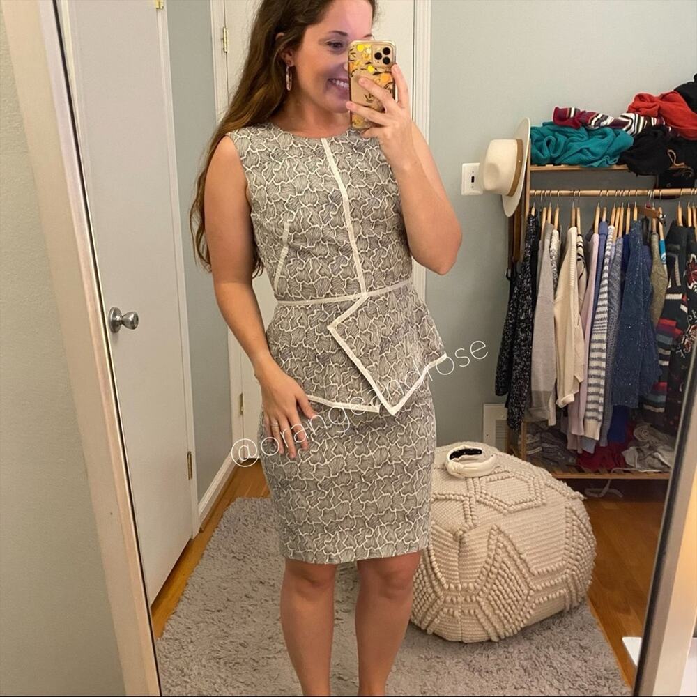 Lela Rose Gray Sheath Dress 4 - Picture 6 of 13